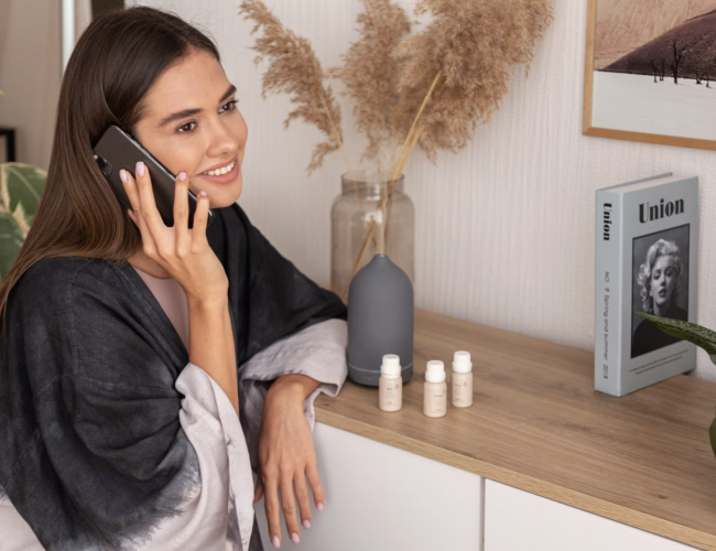 mujer hablando por telefono para saber sobre bachelorette en colombia segua 109